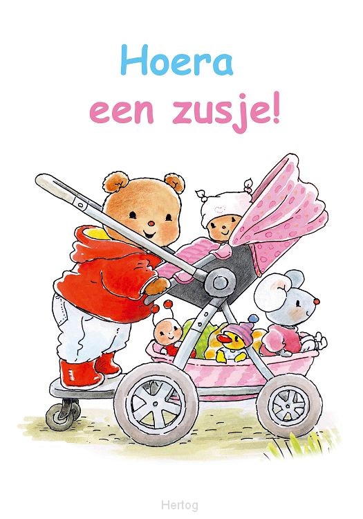 Bobbi hoera een zusje! - kaart